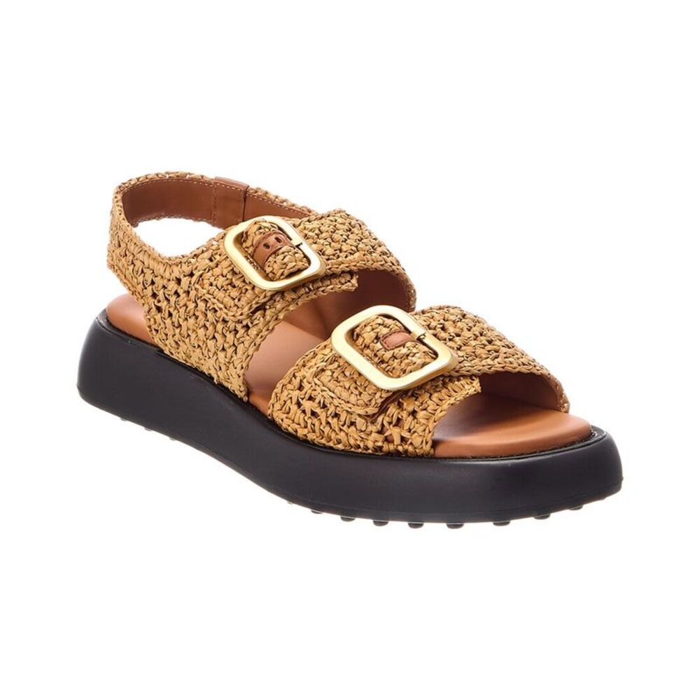 Tod's Gomma Raffia Sandal, Brown